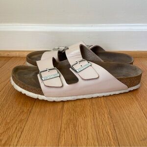Birkenstock Arizona Pink Leather Slide Sandals Soft Footbed Women's EU 42 US 11